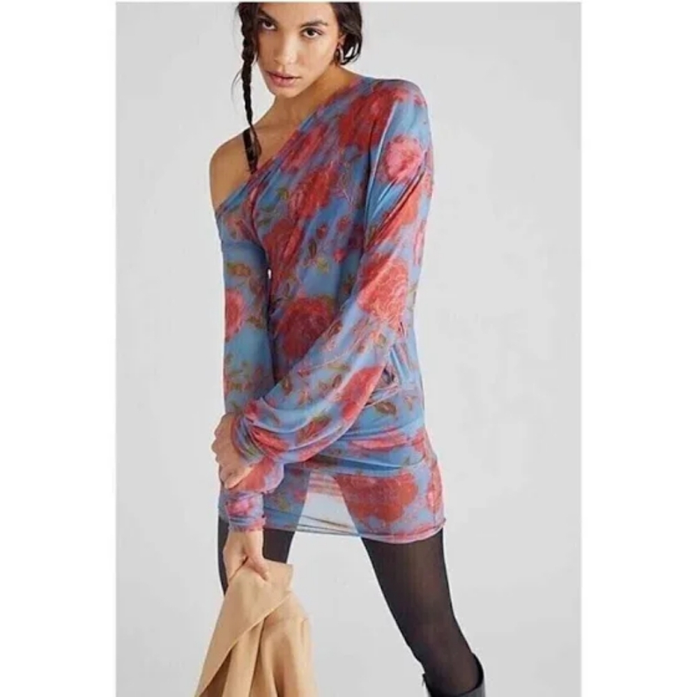 Free People Printed All Day Convertible Dress Top Floral Off Shoulder
